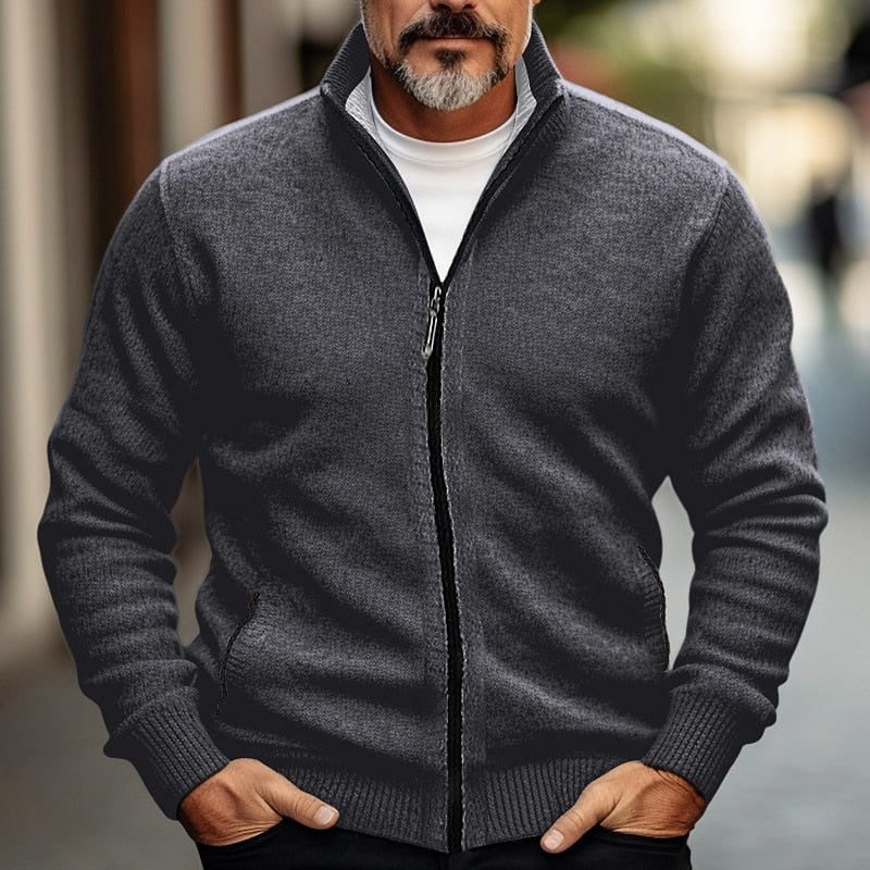 Bennett | Full-Zip Cardigan with Stand Collar