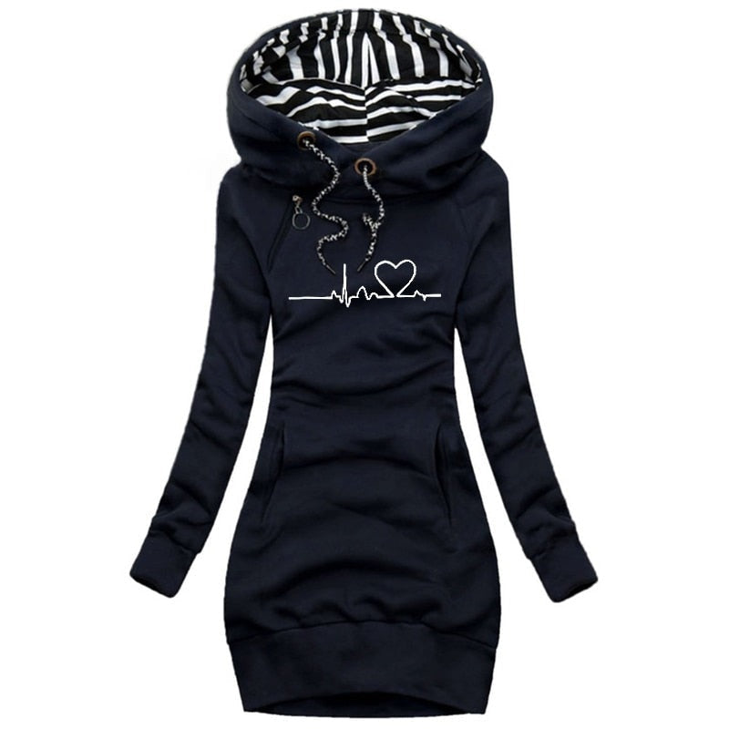 Soft Hoodie Dress with Pockets for Women