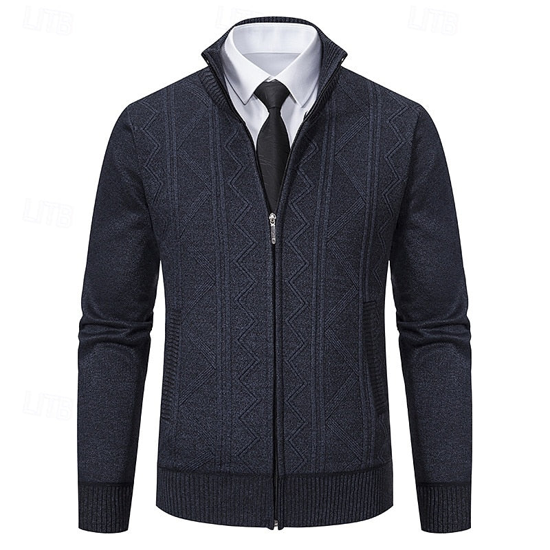 Fletcher | Textured Stand-Up Collar Cardigan
