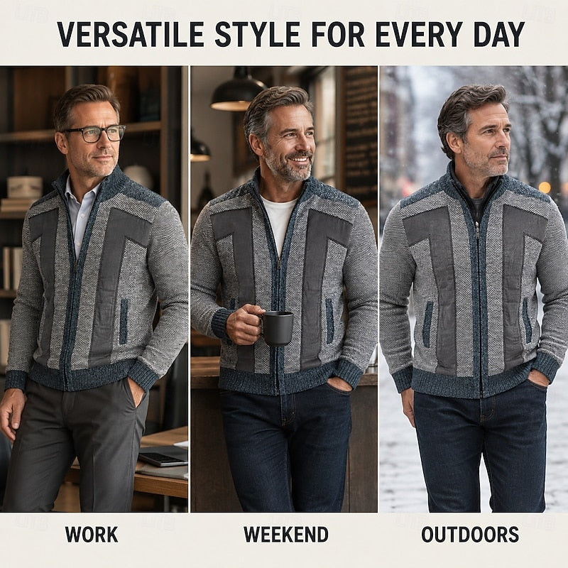 Bryson | Textured Zip-Up Cardigan
