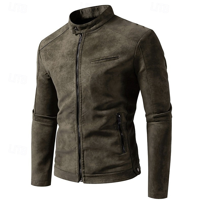 Malcolm | Timeless Stand-Collar Biker Jacket